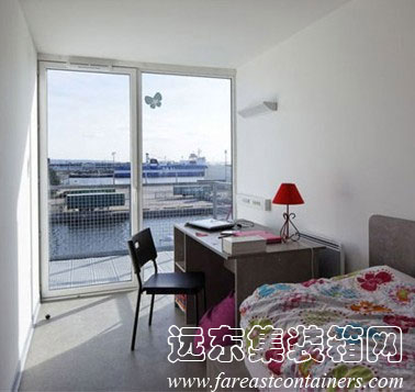 法國 CitéA Docks 集裝箱學生宿舍室內,集裝箱房屋,集裝箱活動房,住人集裝箱,集裝箱住宅,集裝箱建筑