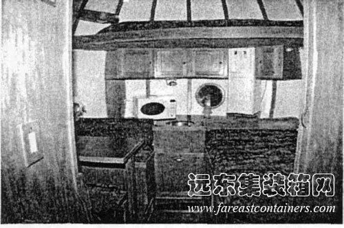 球體移動房屋內部,模塊化建筑