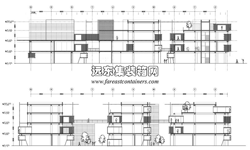 SANLITUN SOUTH 三里屯南區集裝箱建筑剖面圖